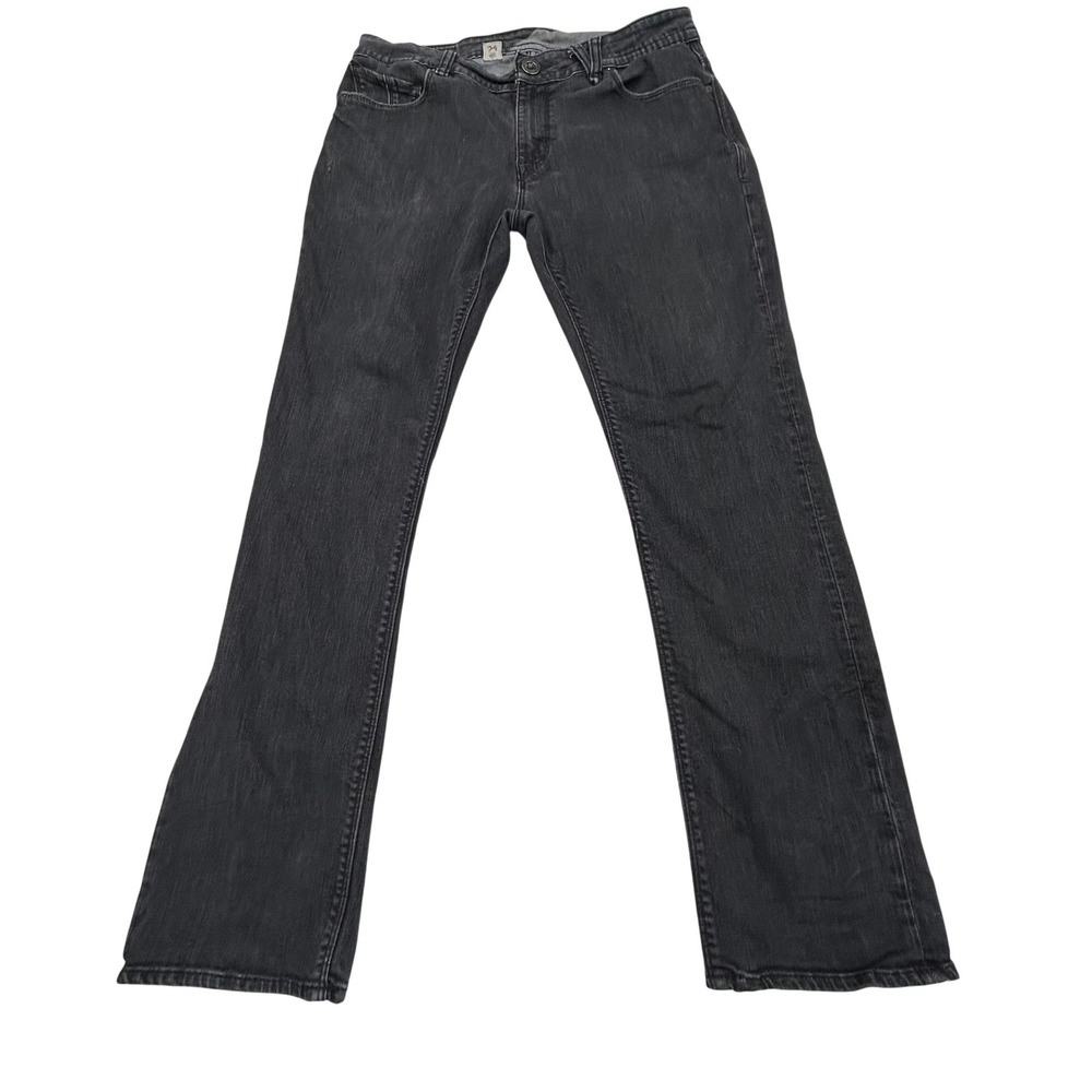 Volcom Solver Jeans Mens 34x30 Straight Leg Distress Gray Denim Y2K Skate Grunge